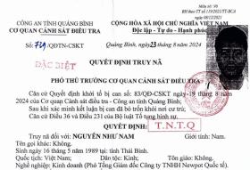  Truy nã đặc biệt Phó tổng giám đốc Cty Newpot Quốc tế về tội lừa đảo 